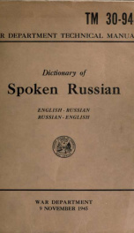 Dictionary of spoken Russian; Russian-English, English-Russian_cover