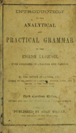 Introduction to the analytical and practical grammar of the English language : with exercises in analysis and parsing_cover