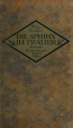 Die Sphinx in Trauer; Roman_cover