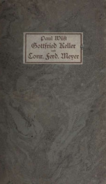 Gottfried Keller und Conrad Ferdinand Meyer in ihrem persönlichen und literarischen Verhältnis_cover