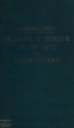 Geschichte der deutschen Literatur bis zur Mitte des elften Jahrhunderts_cover