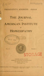 Journal - American Institute of Homopathy 9, no.1_cover