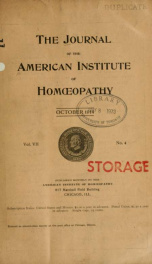 Journal - American Institute of Homopathy 7, no.4_cover
