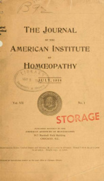 Journal - American Institute of Homopathy 7, no.1_cover
