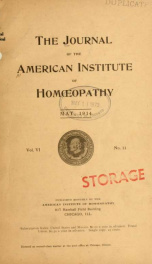 Journal - American Institute of Homopathy 6, no.11_cover