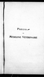 Précis de médecine vétérinaire [microforme] : à l'usage des cultivateurs_cover