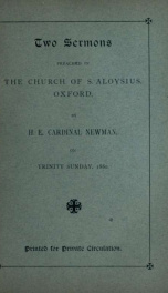 Two sermons preached in the Church of S. Aloysius, Oxford_cover