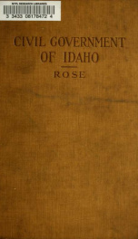 Civil government of Idaho for the use of schools_cover