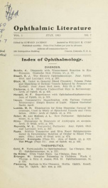 Ophthalmic literature 1, no.7_cover