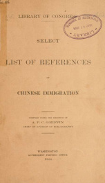 Select list of references on Chinese immigration_cover