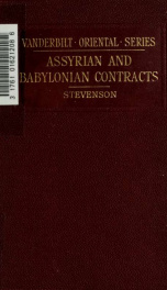 Assyrian and Babylonian contracts; with Aramaic reference notes_cover
