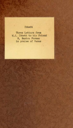 Three letters from W. J. Ibbett to his friend H. Buxton Forman in praise of Venus_cover