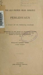 The old French grail romance, Perlesvaus, a study of its principal sources_cover