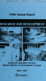 1996 Annual Report Research and Development Analytical Laboratory Services April 1997_cover