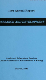 1994 Annual Report Research and Development Analytical Laboratory Services_cover
