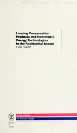 Leasing Conservation Products and Renewable Energy Technologies in the Residential Sector_cover