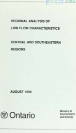 Regional analysis of low flow characteristics : central and southeastern regions_cover