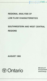 Regional Analysis of Low Flow Characteristics - Southwestern and Westcentral Regions_cover