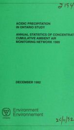 Annual statistics of concentration : cumulative ambient air monitoring network 1989_cover