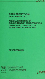 Annual statistics of concentration and deposition--cumulative precipitation monitoring network 1989_cover