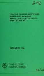 Volatile organic compound sampling program : ambient air concentration data listing, 1991 : report_cover