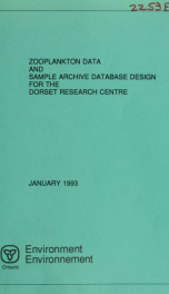 Zooplankton data and sample archive database design for the Dorset Research Centre : report_cover
