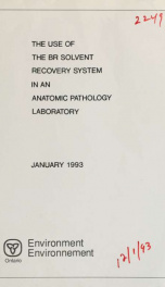 The use of the BR solvent recovery system in an anatomic pathology laboratory_cover