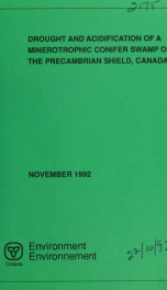 Drought and acidification of a minerotrophic conifer swamp on the Precambrian Shield, Canada_cover