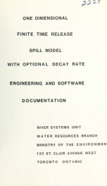 One Dimensional Finite Time Release Spill Model with Optional Decay Rate Engineering and Software Documnetation_cover