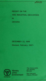 Report on the 1985 industrial discharges in Ontario_cover