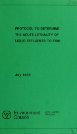 Protocol to Determine the Acute Lethality of Liquid Effluents to Fish_cover