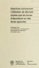 Directives concernant l'utilisation de déchets (autres que les boues d'épuration) sur des terres agricoles_cover