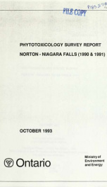 Phytotoxicology Survey Report: Norton-Niagara Falls 1990-1991_cover