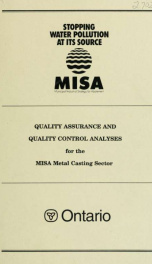 Quality assurance and quality control data analyses for the MISA Metal Casting Sector_cover