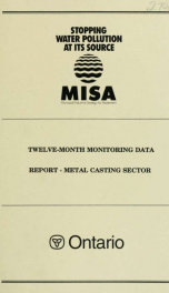 MISA twelve-month monitoring data report, Metal Casting Sector (Period covered: May 1, 1990 to April 30, 1991)_cover