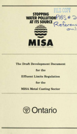 MISA Draft Development Document for the Effluent Limits Regulation Metal Casting Sector_cover