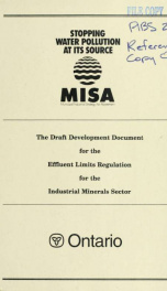 Development Document for the Effluent Limits Regulation for the Industrial Minerals Sector (MISA)_cover