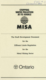 MISA Draft Development Document for the Effluent Limits Regulation for the Metal Mining Sector_cover