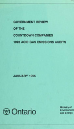 Government review of the countdown companies 1992 acid gas emissions audits_cover