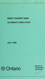 Spent foundry sand : alternative uses study : report_cover