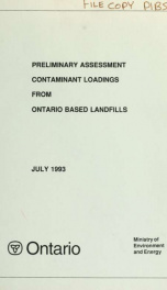 Preliminary assessment contaminant loadings from Ontario based landfills : report_cover