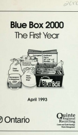 Blue Box 2000 - the First Year - Quinte Regional Recycling_cover