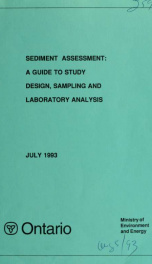 Sediment assessment : a guide to study design, sampling and laboratory analysis_cover