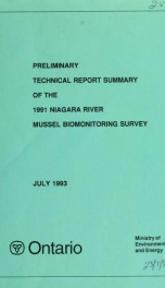 Preliminary technical report summary of the 1991 Niagara River mussel biomonitoring survey : report_cover