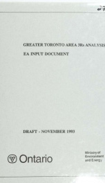 Greater Toronto Area 3Rs analysis [EA Input Document] 1_cover