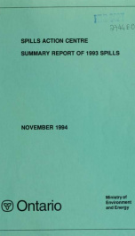 Spills Action Centre Summary Report of 1993 Spills_cover