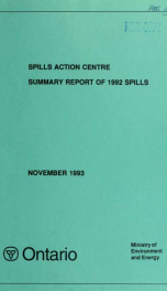 Spills Action Centre Summary Report of 1992 Spills_cover