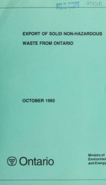 Export of solid non-hazardous waste from Ontario_cover