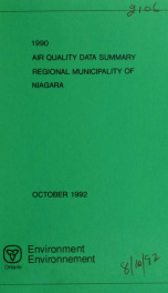 Air quality data summary, Regional Municipality of Niagara 1990_cover