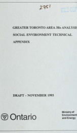 Greater Toronto Area 3Rs analysis - Social Environment Technical Appendix 6_cover